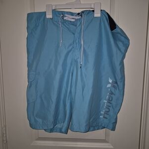Hurley Turquoise Men's Swim Shorts with Side Pocket